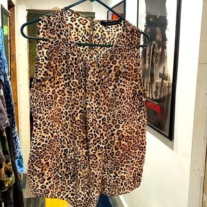 - Zara Leopard Print Classic Sleeveless blouse top